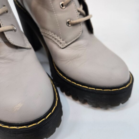 Dr. Martens Taupe Persephone Lace Up Heeled Ankle Boots Women's Size US 7 EU 38 - Picture 5 of 12